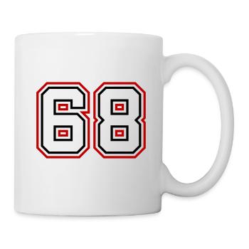 68 Zahl nummer - Tasse - Weiß - Rechts