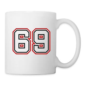 69 Zahl nummer - Tasse - Weiß - Rechts