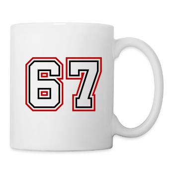 67 Zahl nummer - Tasse - Weiß - Rechts