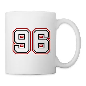 96 Numéro de numéro - Mug blanc - blanc - Droite