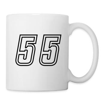 55 Zahl nummer - Tasse - Weiß - Rechts