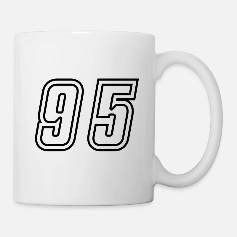 95 Zahl nummer - Tasse - Weiß