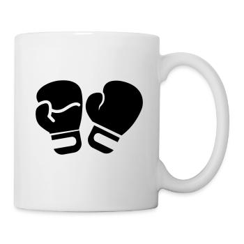 Symbole des gants de boxe - Mug blanc - blanc - Droite