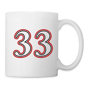 33 Zahl nummer - Tasse - Weiß - Rechts