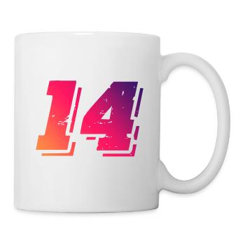 14 Zahl Symbol - Tasse - Weiß - Rechts