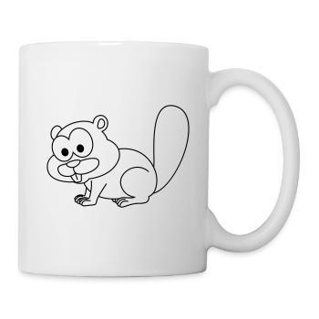 Biber Comic Tier - Tasse - Weiß - Rechts