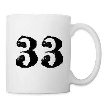 33 Zahl Trikot - Tasse - Weiß - Rechts