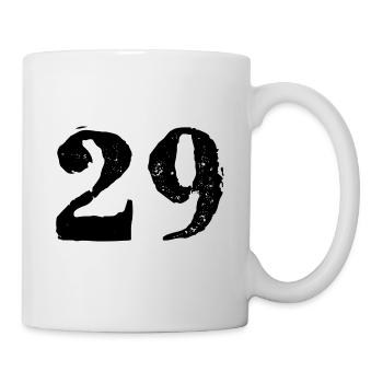 29 Zahl Trikot - Tasse - Weiß - Rechts