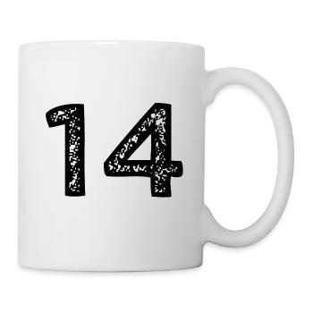 14 Zahl Trikot - Tasse - Weiß - Rechts