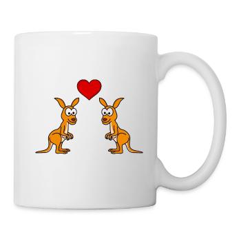 Kangourou Comic Couple Amour - Mug blanc - blanc - Droite