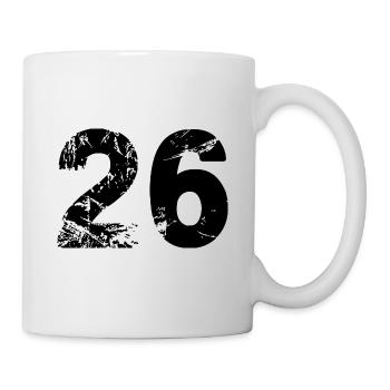 26 Zahl Trikot - Tasse - Weiß - Rechts