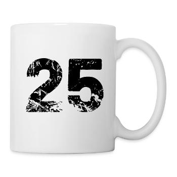 25 Zahl Trikot - Tasse - Weiß - Rechts