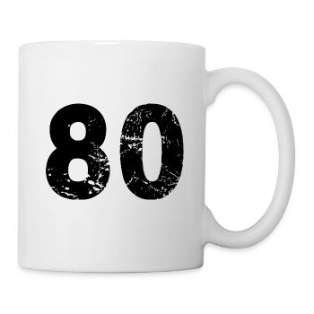 80 Zahl Trikot - Tasse - Weiß - Rechts