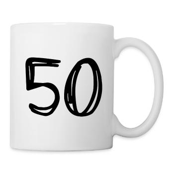 50 YEARS. 50th ANNIVERSARY. BIRTHDAY 50 YEARS. 50 - Mug - white - Right