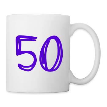 50 YEARS. 50th ANNIVERSARY. BIRTHDAY 50 YEARS. 50 - Mug - white - Right