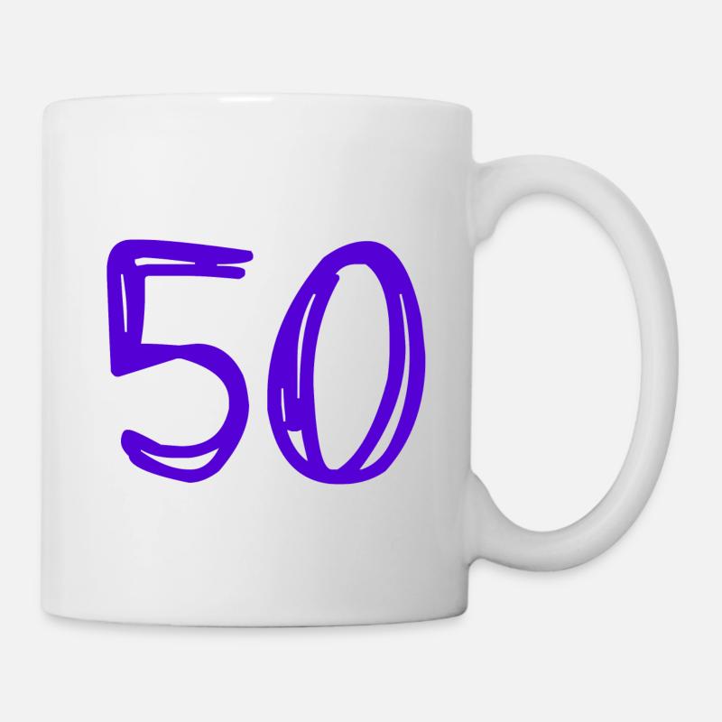 50 ANS. 50e ANNIVERSAIRE. ANNIVERSAIRE 50 ANS. 50 - Mug blanc - blanc