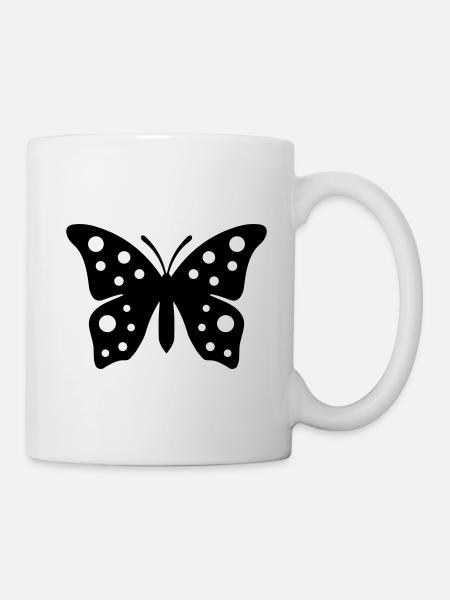 Schmetterling Symbol - Tasse - Weiß