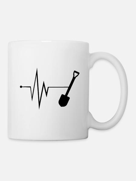 Schaufel Puls Silhouette - Tasse - Weiß