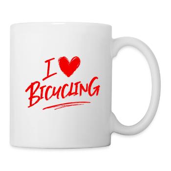 I love cycling - Mug - white - Right