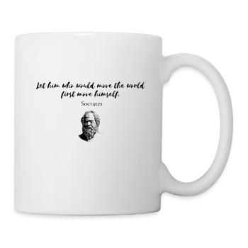 Quote Socrates " Let him who would move the world" - Mug blanc - blanc - Droite