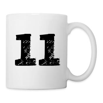 11 Maillot numéro - Mug blanc - blanc - Droite