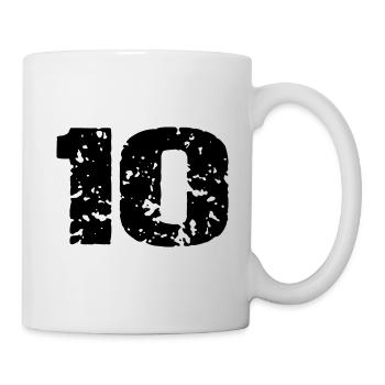 Maillot 10 numéro - Mug blanc - blanc - Droite