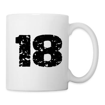 18 Zahl Trikot - Tasse - Weiß - Rechts