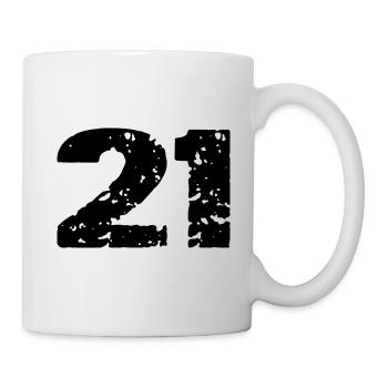 21 Maillot numéro - Mug blanc - blanc - Droite