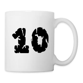 Maillot 10 numéro - Mug blanc - blanc - Droite