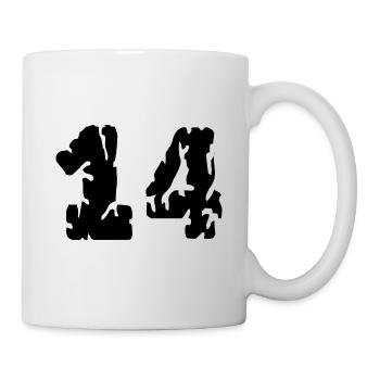14 Zahl Trikot - Tasse - Weiß - Rechts