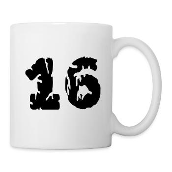 16 Maillot numéro - Mug blanc - blanc - Droite