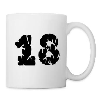 18 Zahl Trikot - Tasse - Weiß - Rechts
