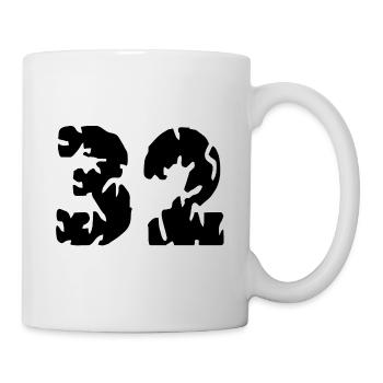 Maillot 32 Numéro - Mug blanc - blanc - Droite