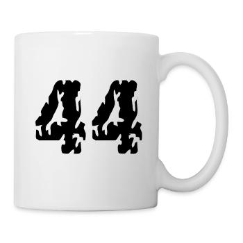 44 Zahl Trikot - Tasse - Weiß - Rechts