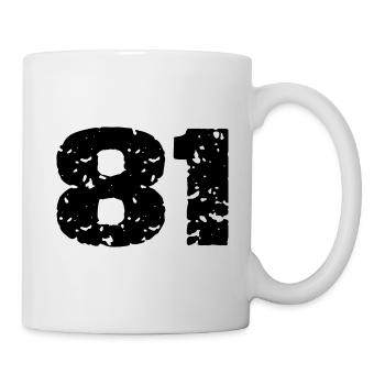 81 Zahl Trikot - Tasse - Weiß - Rechts