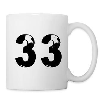 33 Zahl Trikot - Tasse - Weiß - Rechts