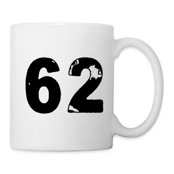 62 Zahl Trikot - Tasse - Weiß - Rechts