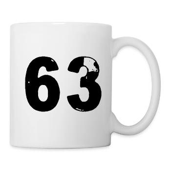 63 Maillot numéro - Mug blanc - blanc - Droite