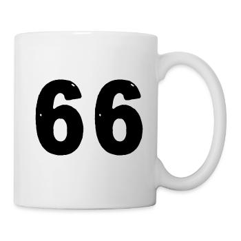 66 Maillot numéro - Mug blanc - blanc - Droite