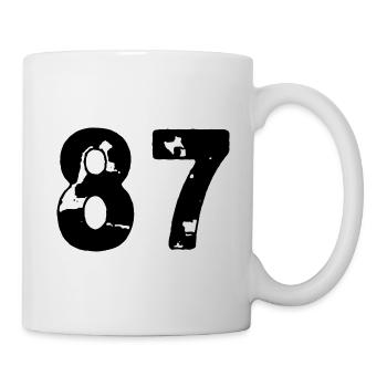 87 Maillot numéro - Mug blanc - blanc - Droite