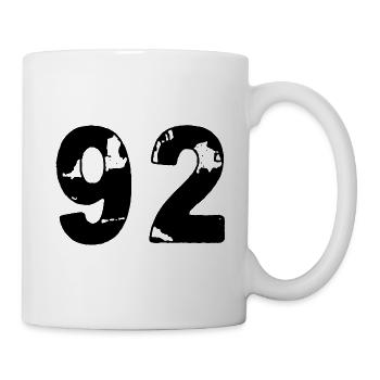 92 Zahl Trikot - Tasse - Weiß - Rechts