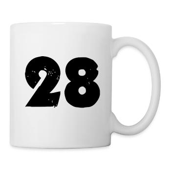28 Zahl - Tasse - Weiß - Rechts