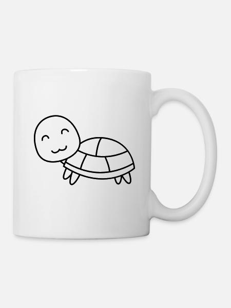 Schildkröte Comic Tier - Tasse - Weiß