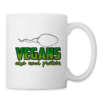Les végétaliens ont aussi besoin de protéines - Mug blanc - blanc - Droite