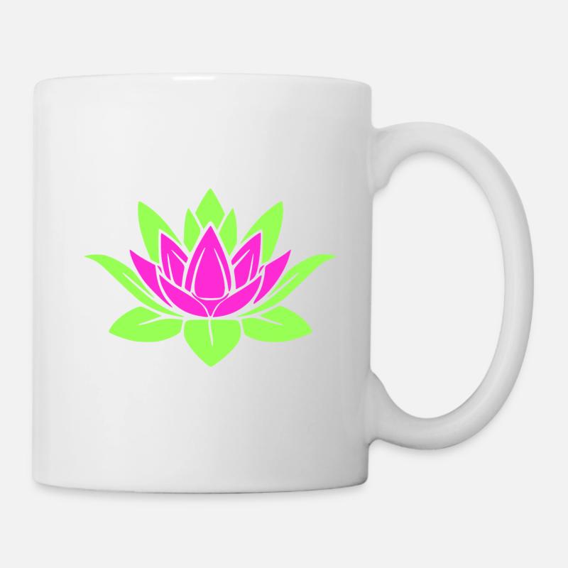 Lotus Flower - Mandala - Mug - white