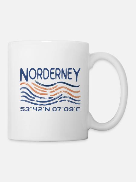 Norderney Nordsee Insel GPS Koordinaten - Tasse - Weiß