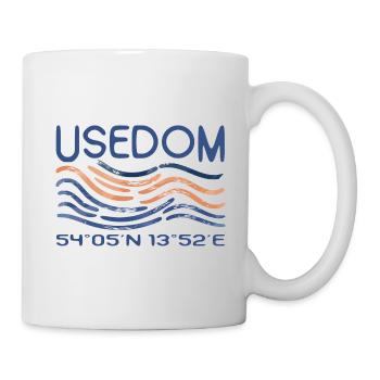 Coordonnées GPS de la mer Baltique Usedom Mer Baltique - Mug blanc - blanc - Droite