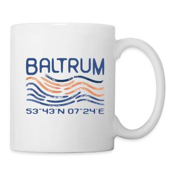 Baltrum GPS Koordinaten Nordsee Insel Meer - Tasse - Weiß - Rechts