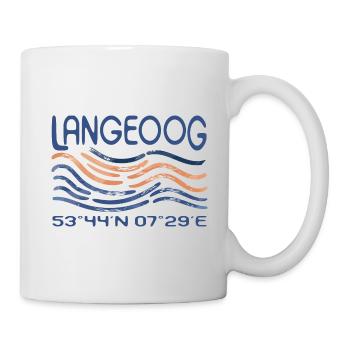 Langeoog Coordonnées GPS de l’île de la mer du Nord Mer des Wadden - Mug blanc - blanc - Droite