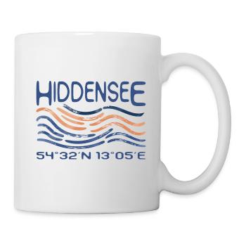 Hiddensee GPS Koordinaten Ostsee Insel und Meer - Tasse - Weiß - Rechts
